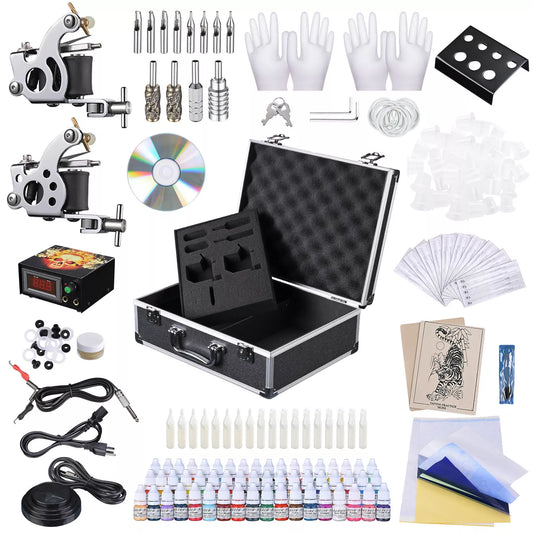 NEW 2 Chrome Tattoo Machine Kit