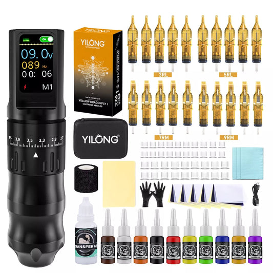 NEW Wireless Tattoo Machine Kit